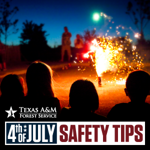 As Texans make plans to celebrate the Fourth of July, Texas A&M Forest Service encourages everyone to be careful with any outdoor activity that may cause a spark.
